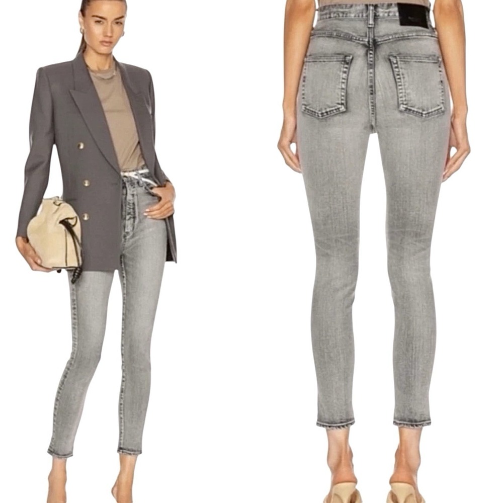Moussy Vintage Women's Size 25 Jeans High Rise Stretch Gray Wash - Picture 15 of 16